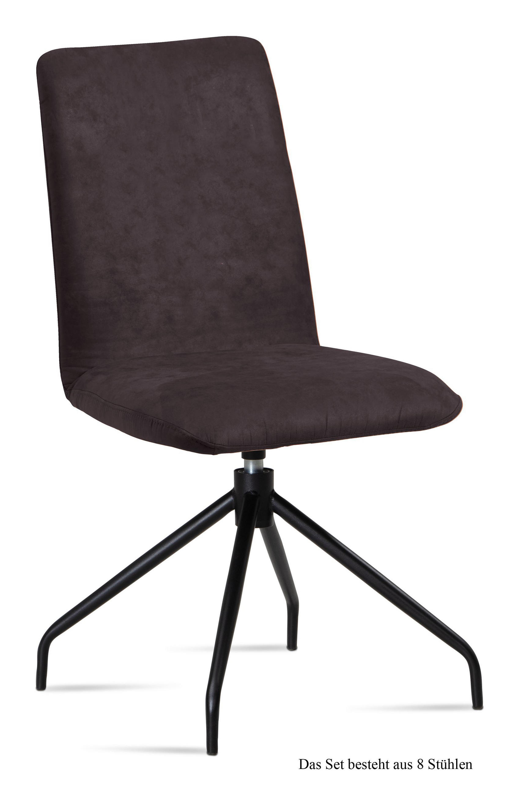 ESSZIMMERSTUHL drehbar (8er-Set) Divona 47x92x60 Schwarz/Espresso - Dunkelbraun/Schwarz, Kunststoff (60/92/47cm) - 58aufmkessel