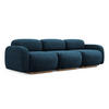 4-SITZER-SOFA Chenille Stoff Blau - Blau/Braun, Holz/Textil (270/73/95cm) - Makamii