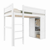 HOCHBETT 90/200 mit Kleiderschrank, Stauraum und Leiter in Weiß - Weiß, Holz (90/200cm) - EVRYAE