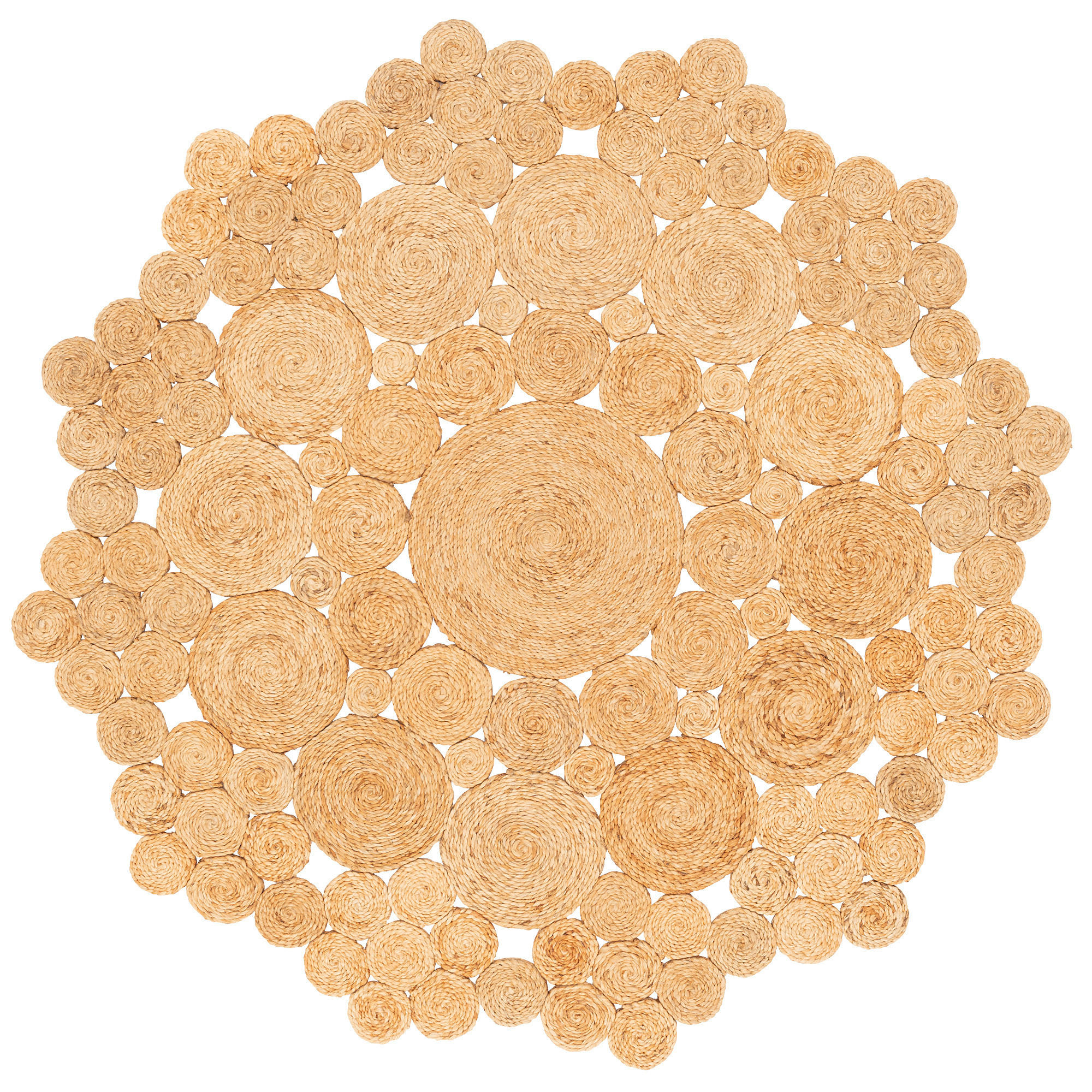 NATURFASER TEPPICH JUTE SALSA NATUR CIRCLE RUND - Beige, Textil (120/120cm) - Pergamon
