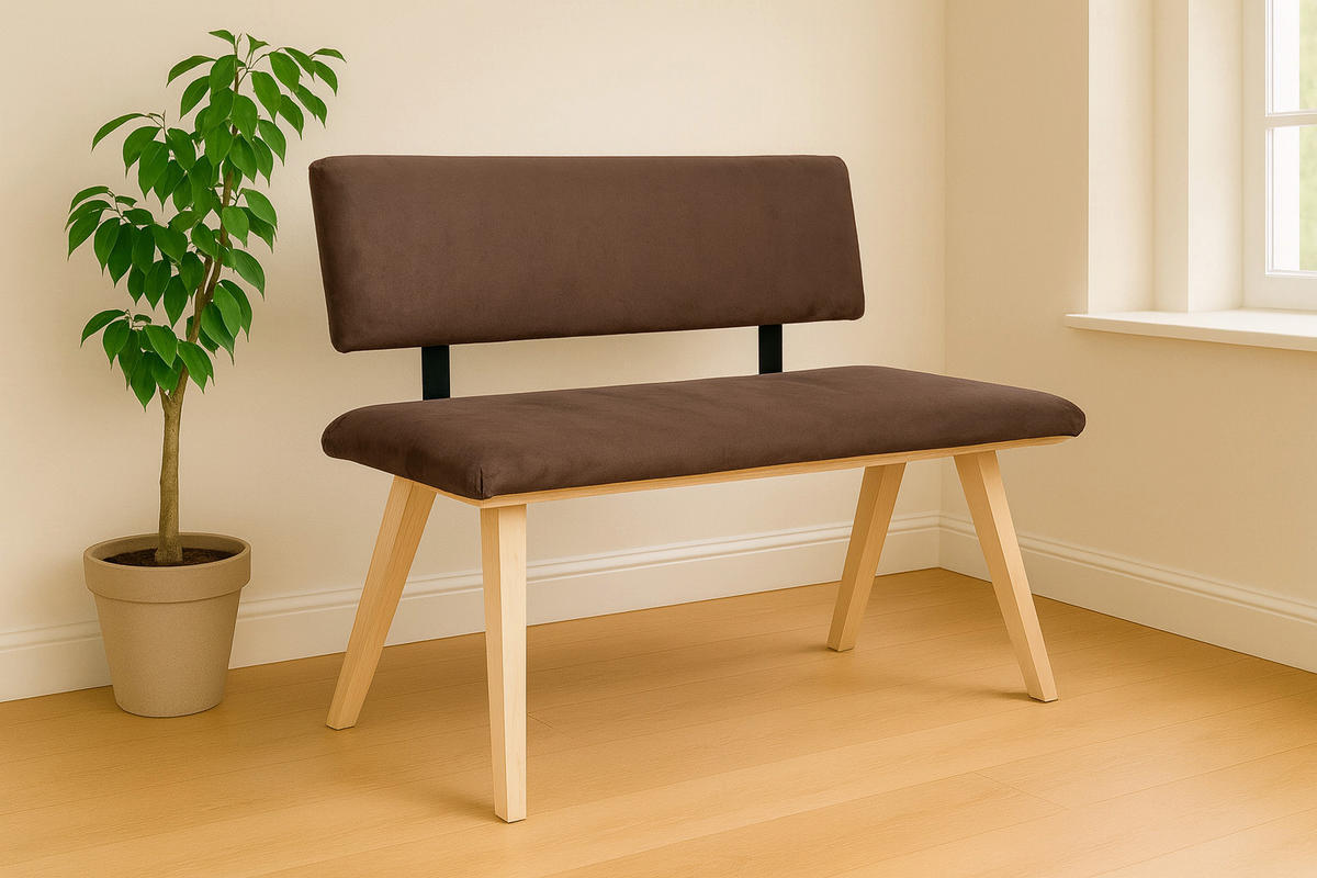 SITZBANK Die Natürliche - Buchefarben/Braun, Holz/Textil (51/84/125cm) - Kundler Home