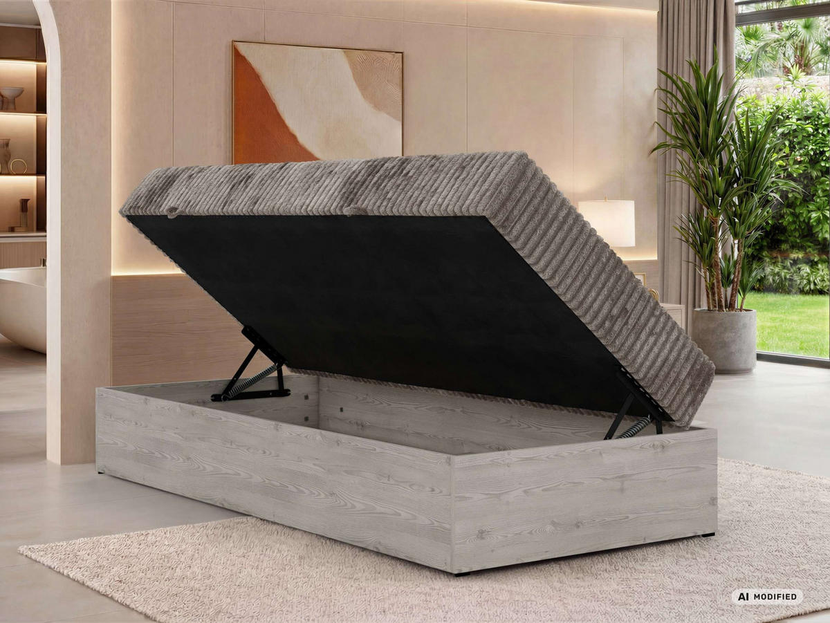 BOXBETT NORDIC ZERO 90/200 - Hellbraun Cord - Topper Visco - H4 - Hellbraun/Schwarz, Kunststoff/Textil (90/200cm) - MKS