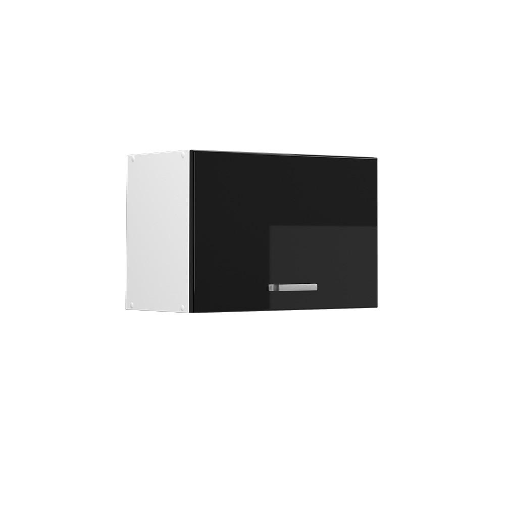 HÄNGESCHRANK R-Line Schwarz Hochglanz 60 cm Flach - Schwarz Hochglanz/Schwarz, Holzwerkstoff (60/40/31cm) - Vicco