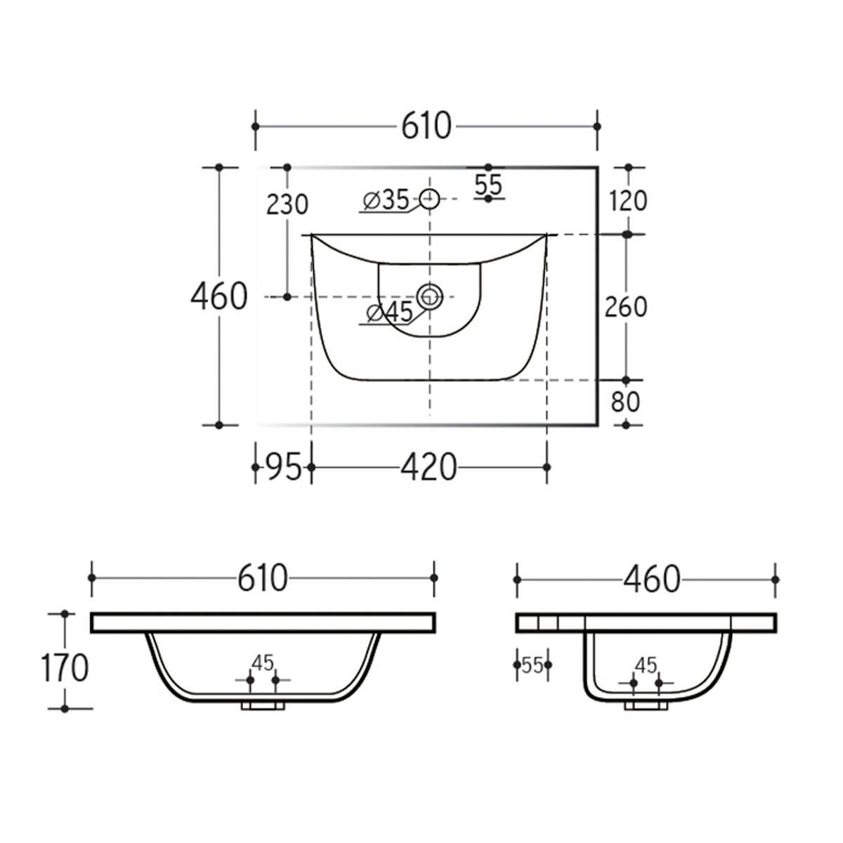 WASCHTISCH 60.2cm Adriel Weiß - Weiß, Holzwerkstoff (60.2/57/46cm) - Petits-meubles