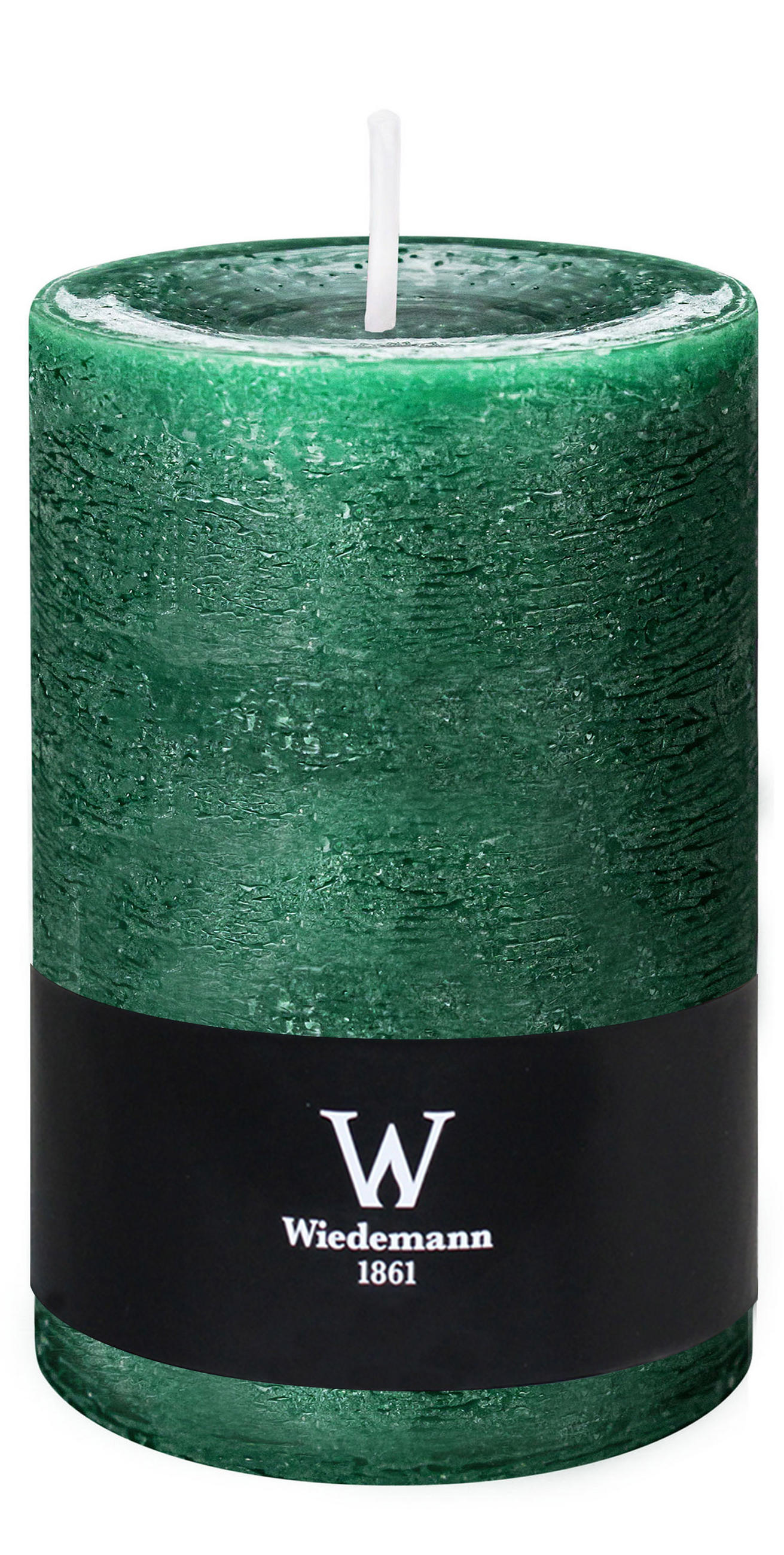 STUMPENKERZE Rustik Marble Style Seegrün 140 x Ø 98 mm, 1 Stück - Mooreichefarben, Paraffin (10/14cm) - Wiedemann Kerzen