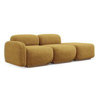 3-SITZER SOFA Rechts Chenille Stoff Gelb - Currygelb/Gelb, Holz/Textil (258/73/95cm) - Makamii