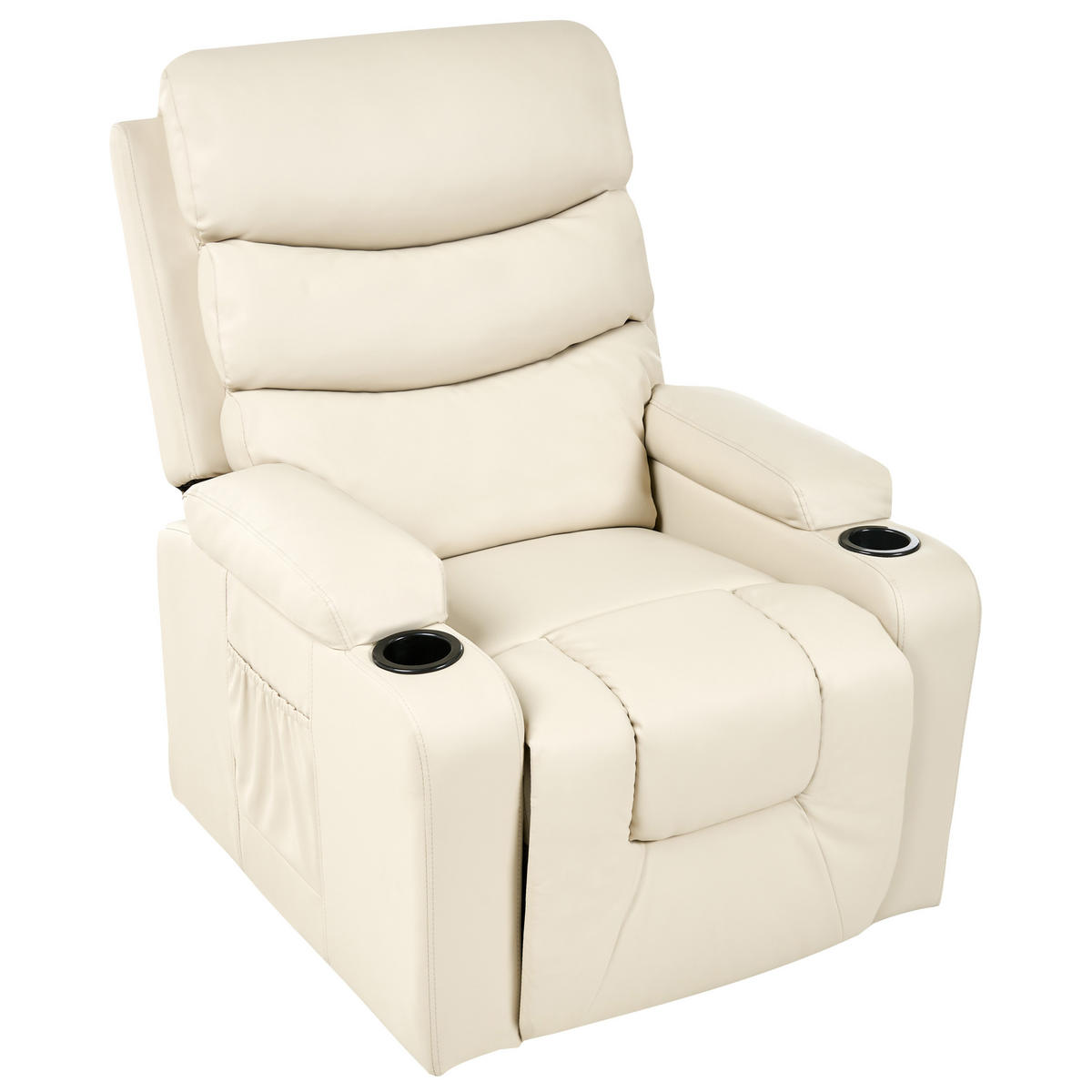 ELEKTRISCHER-FERNSEHSESSEL Kunstleder Beige Eter - Beige, Kunststoff (79/105/91cm) - Beliani