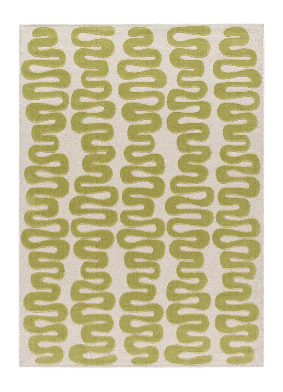 Atticgo Kurzflorteppich Grün, Weiß 120x170 cm
