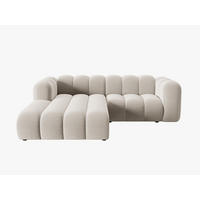 ECKSOFA modular links Lupine aus Samt beige 3 Sitzplätze - Beige, Textil (177/230cm) - Micadoni