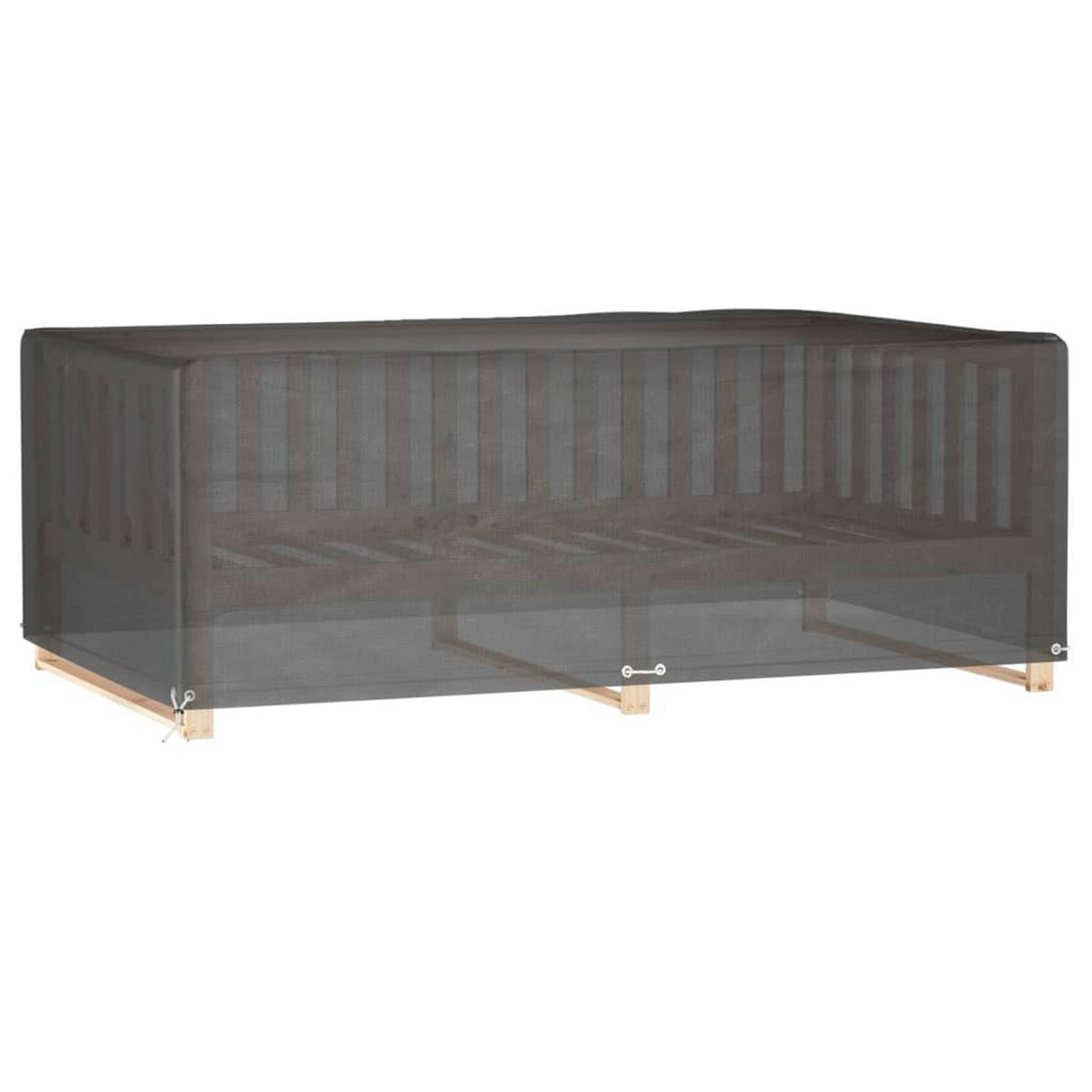 GARTENMÖBEL-ABDECKUNG 12 Ösen 213/132/75 Cm Rechteckig - Schwarz, Kunststoff (213/132/75cm) - vidaXL