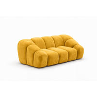 SOFA 2-Sitzer modular, Veloursstoff Bluvel, Golden, CROISSANT - Goldfarben, Holz (200/72/115cm) - Kaiser Möbel