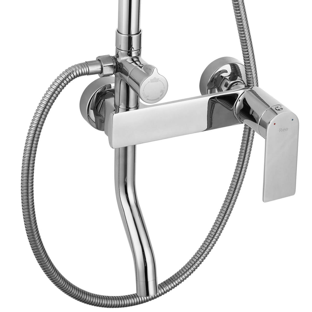 DUSCHGARNITUR Rea Storm Chrome - Chromfarben, Metall (30/144/45cm) - REA