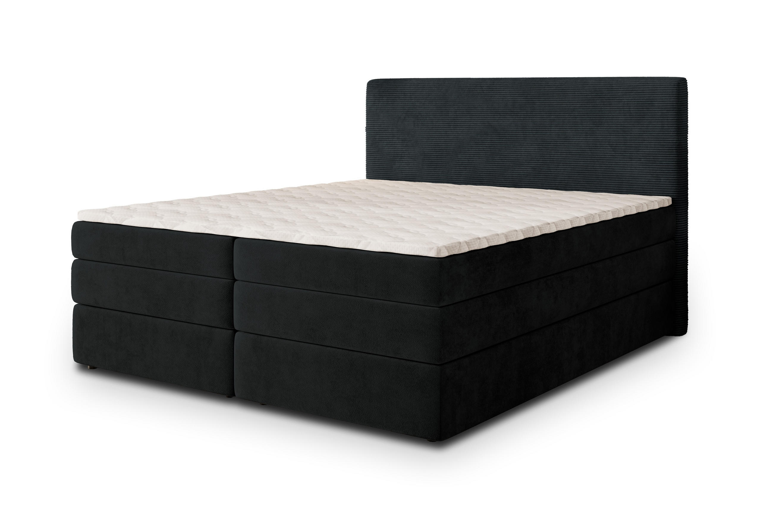 MASSENO POSTEL BOXSPRING MATERN 140x200 cm, s matrací a úložným prostorem, černá