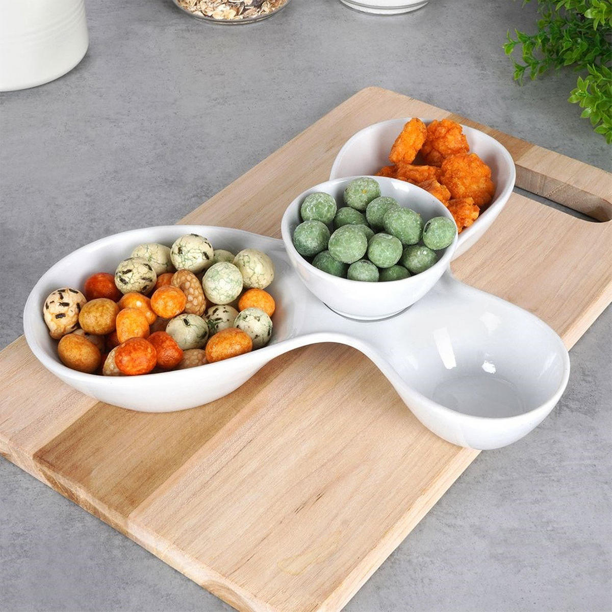 SNACKSCHALEN Keramik 26 x 22 x 6,5 cm Weiß - Weiß, Keramik (22/26/6.5cm) - Alpina