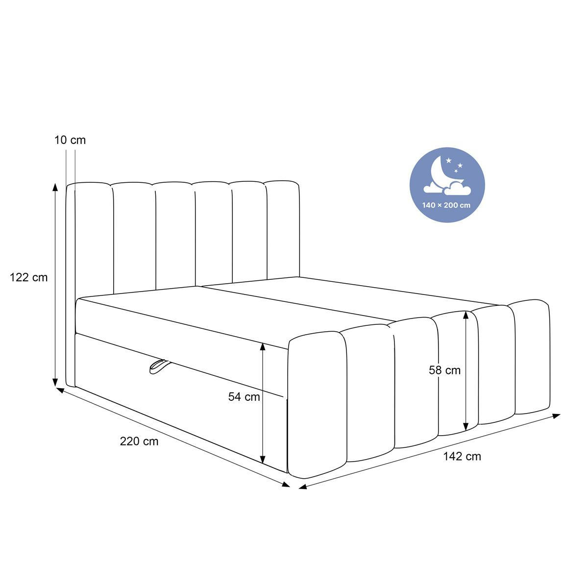 BOXBETT 140x200 Hellbeige BUBBLE - Beige, Holzwerkstoff (140/200cm) - Compleo24