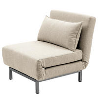 SCHLAFSESSEL - Silberfarben/Creme, Textil/Metall (77/78/85cm) - home24