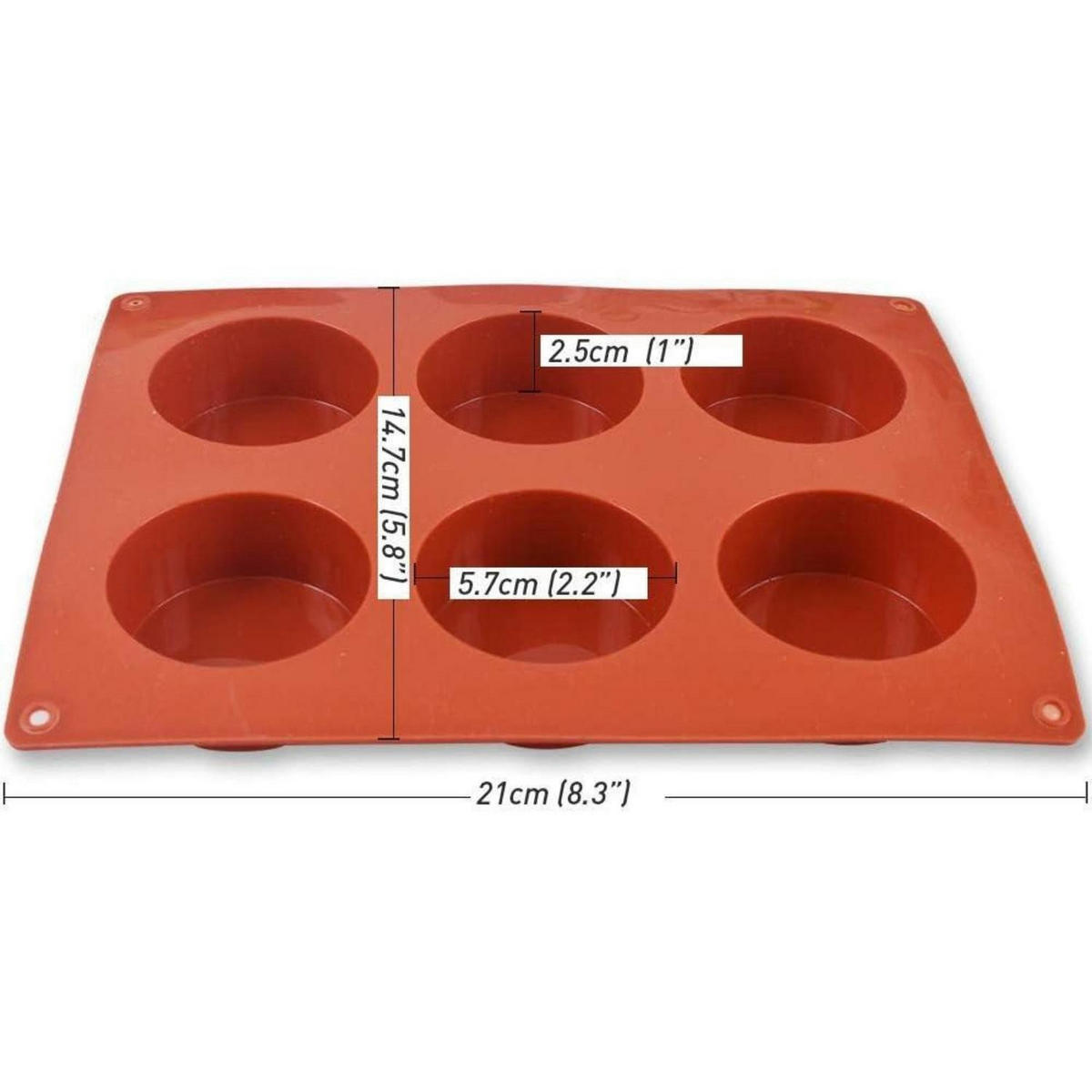 ZYLINDER-SILIKONFORM 3er Set 18 Mulden - Rot, Kunststoff (14.7/2.6/21cm)