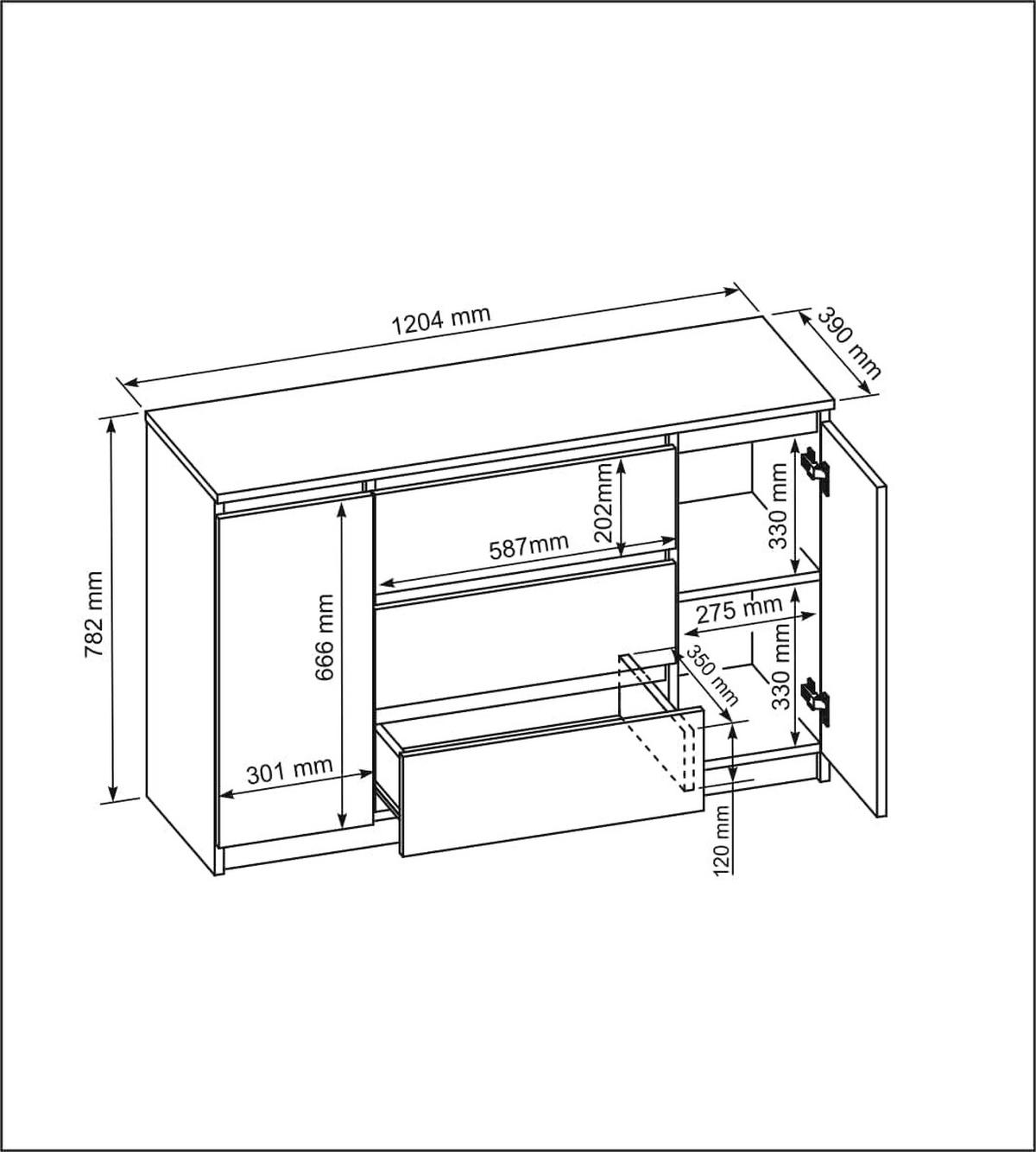 KOMMODE 140 Weiß 138,5x39x101,5 cm - Weiß, Holzwerkstoff (138.5/101.5/39cm) - Mobelsta