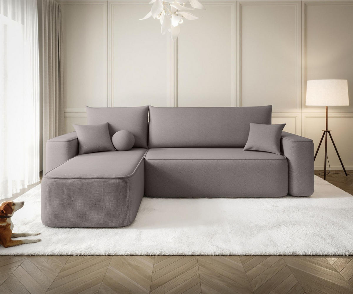 ECKSOFA Agepo In Curio - Grau, Holzwerkstoff/Textil (250/150cm) - Fun Möbel