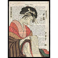 POSTER Geisha POSTER Schreiben. Geishas Blätter A4 Rahmenlos - Klar, Papier (29.7/5/21cm) - Nacnic