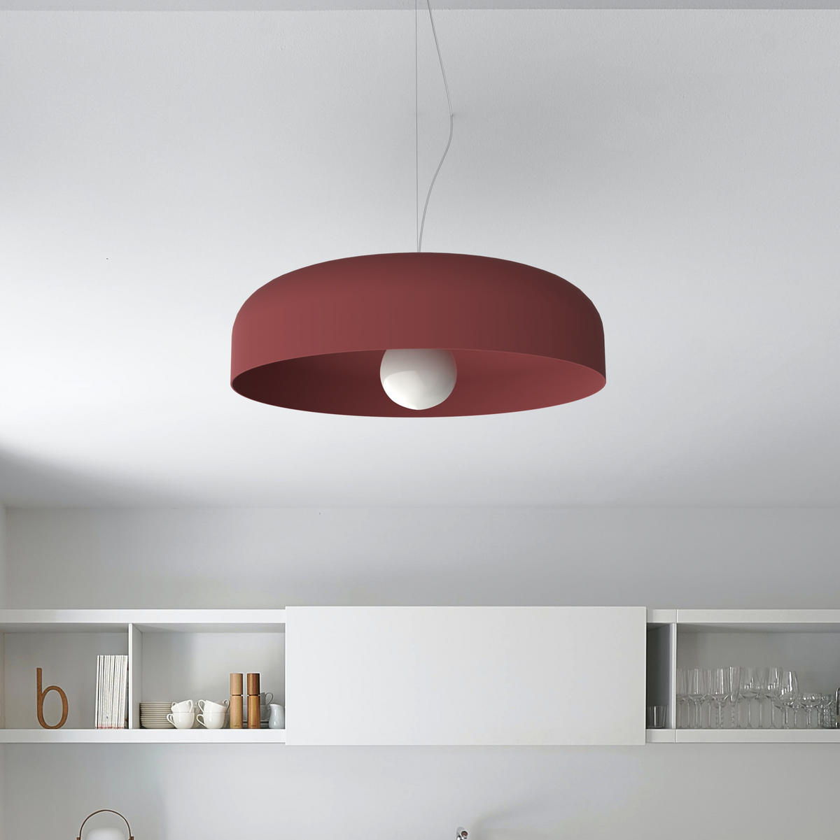 HÄNGELEUCHTE - Rot, Metall (50/50/12cm) - Lumicom