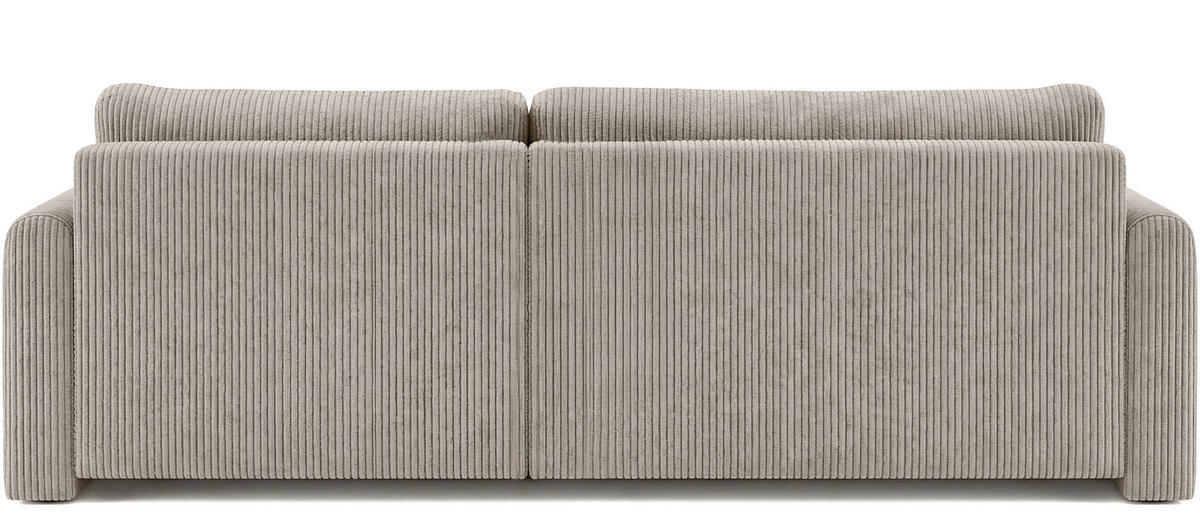 ECKSOFA Cora mit Schlaffunktion & Stauraum, Universell Rechts/Links, Beige Cord Chenille 250/82/160 cm - Beige/Schwarz, Kunststoff/Textil (250/160cm) - WFL GROUP
