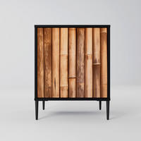 SIDEBOARD NATURAL WOOD, Schwarz, 57,5x42x72,5 cm, Schwarze Metallfüße - Multicolor/Schwarz, Holzwerkstoff/Metall (57.5/72.5/42cm) - SpaceRebels