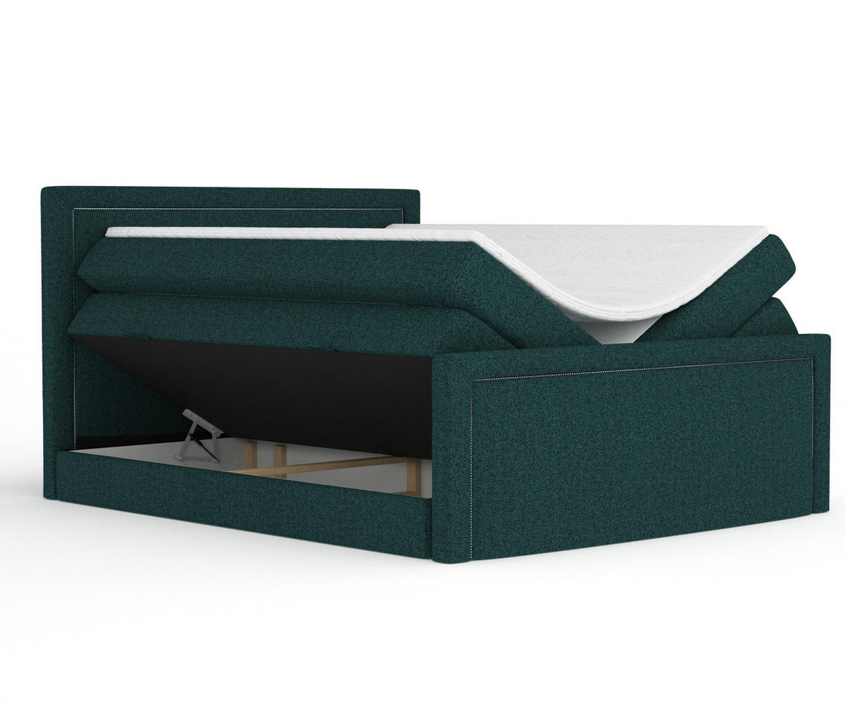 BOXSPRINGBETT Lavenda Grün 180/200 cm - Schwarz/Grün, Holz/Holzwerkstoff (180/200cm) - Maison de Reve