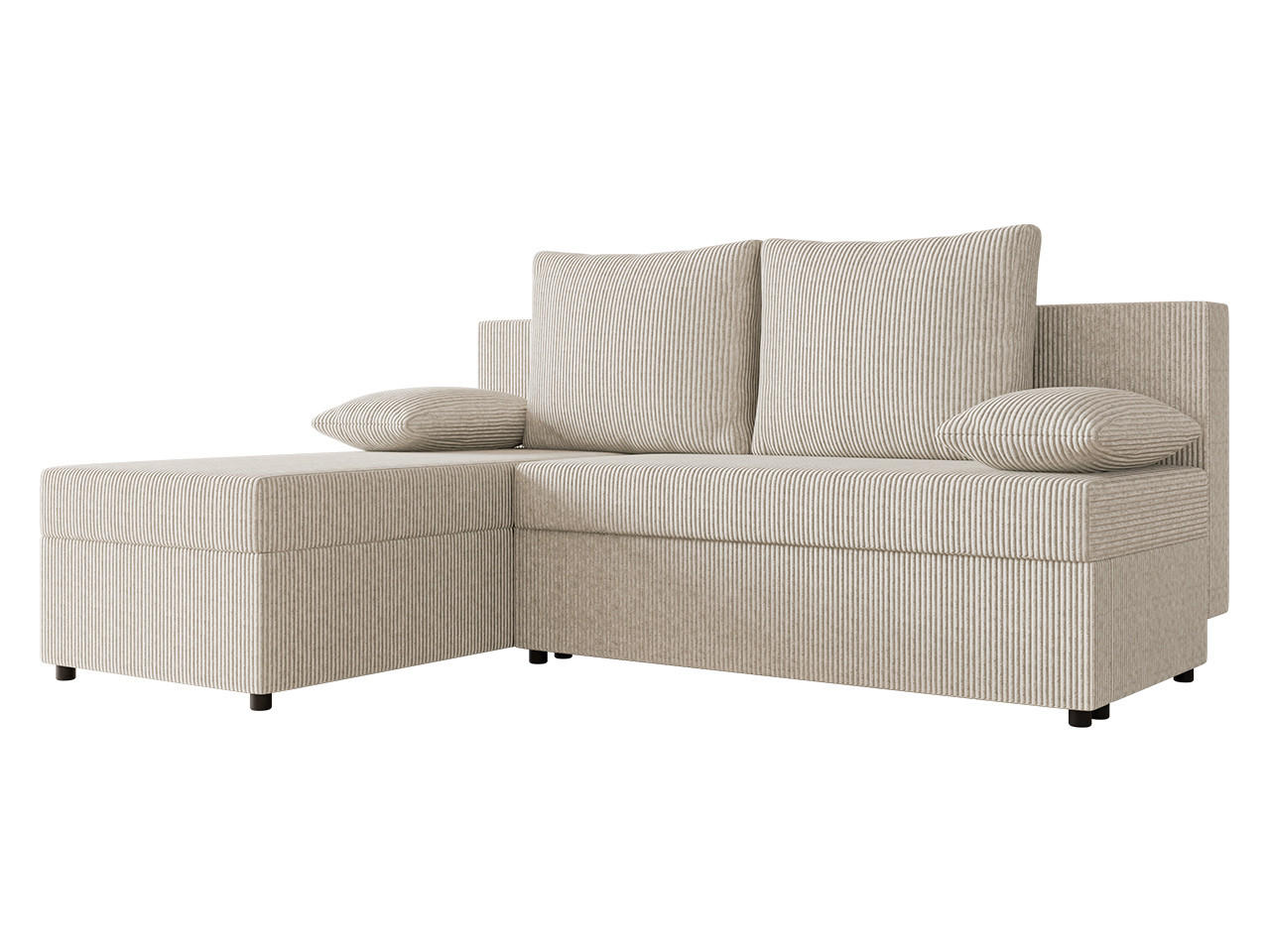 ECKSOFA Maxi - Schwarz/Grau, Holz/Kunststoff (197/145cm) - MIRJAN24