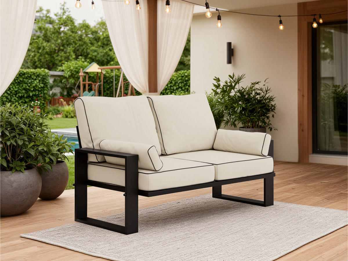LOUNGESOFA Elba 2 Sitzer - Beige - Beige, Textil (150/90/87cm) - MKS
