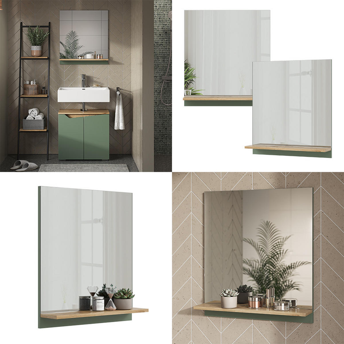 MARELLE Zelená/umělecká - dub artisan/zelená barva, kompozitní dřevo (60/67/14cm) - Vicco