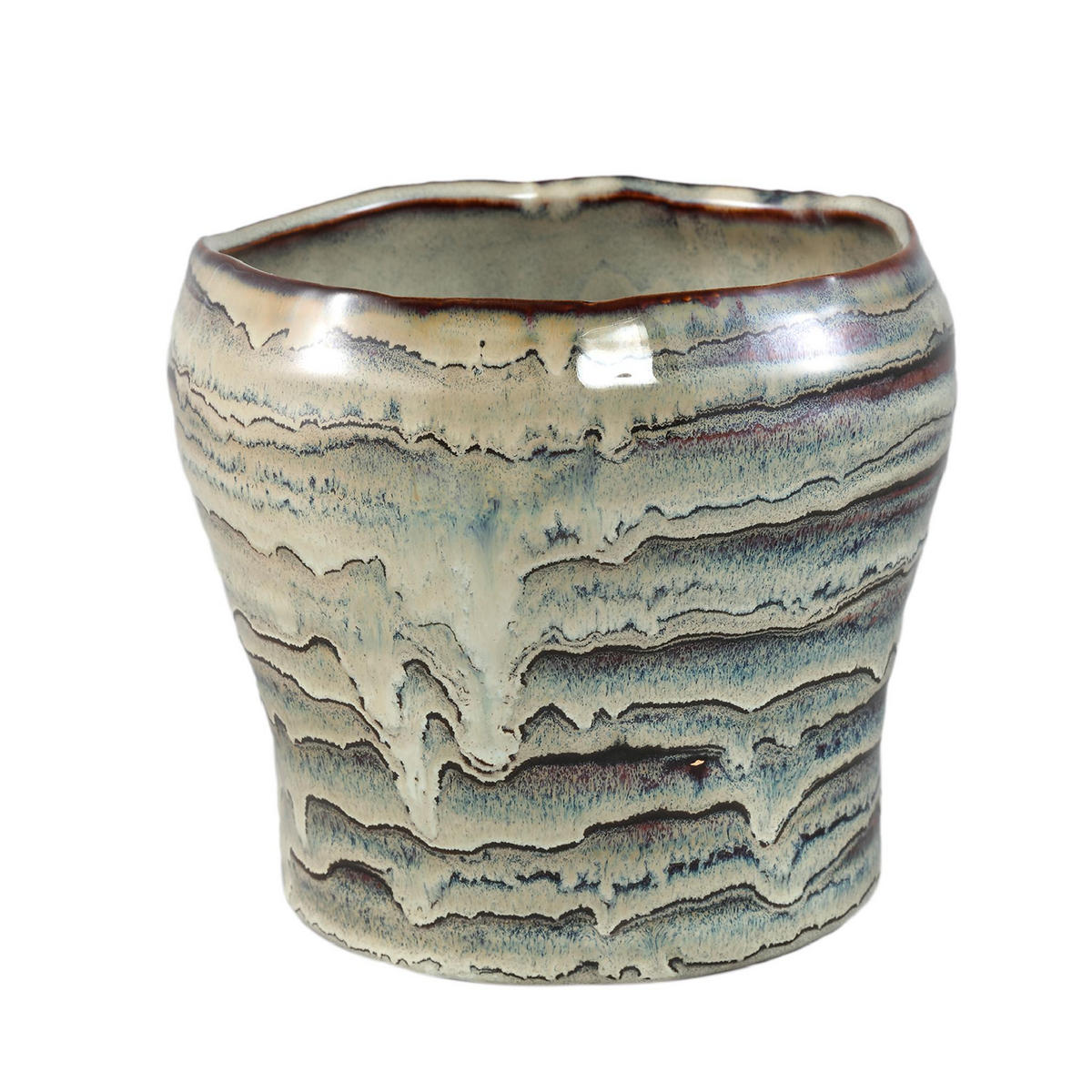 TOPF Arpit Grau 16.5/16.5/14.5cm - Multicolor, Keramik (14.5cm) - PTMD Collection