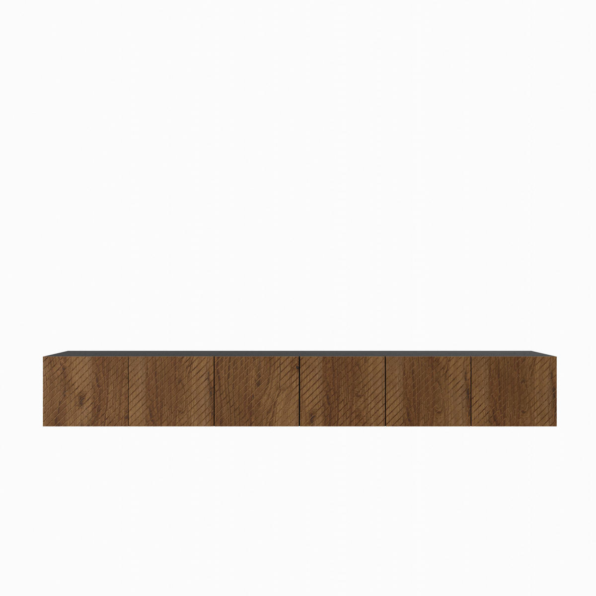TV-SCHRANK Nicole 300 cm, sechstürig, schwarz, catania - Schwarz/Braun, Kunststoff (300/41/40cm) - Margaret Hadas24