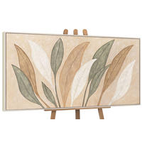 GEMÄLDE Tanz der Blätter Schattenfugenrahmen Beige 140x70 cm - Beige, Holz (140/70cm) - YS-art gallery