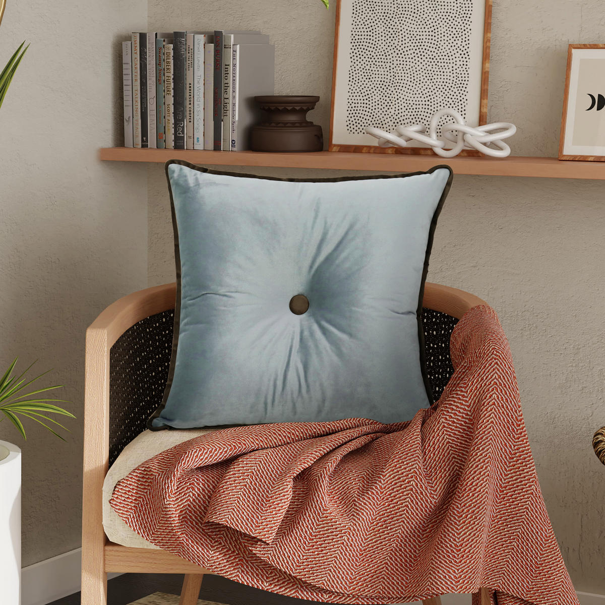 DEKOKISSEN Quadratische Samt 50*50cm - Grau, Textil (50/50cm) - Vercart
