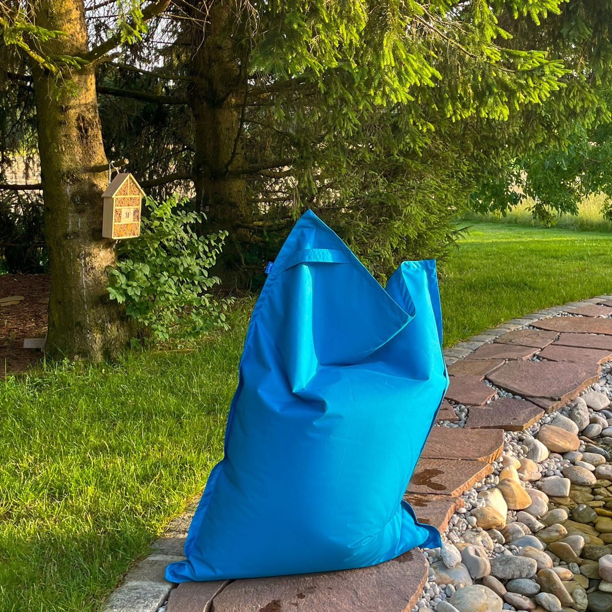 KINDER-SITZSACK Caree Kids blau für Indoor und Outdoor - Blau, Textil (140/100/30cm) - Bruni