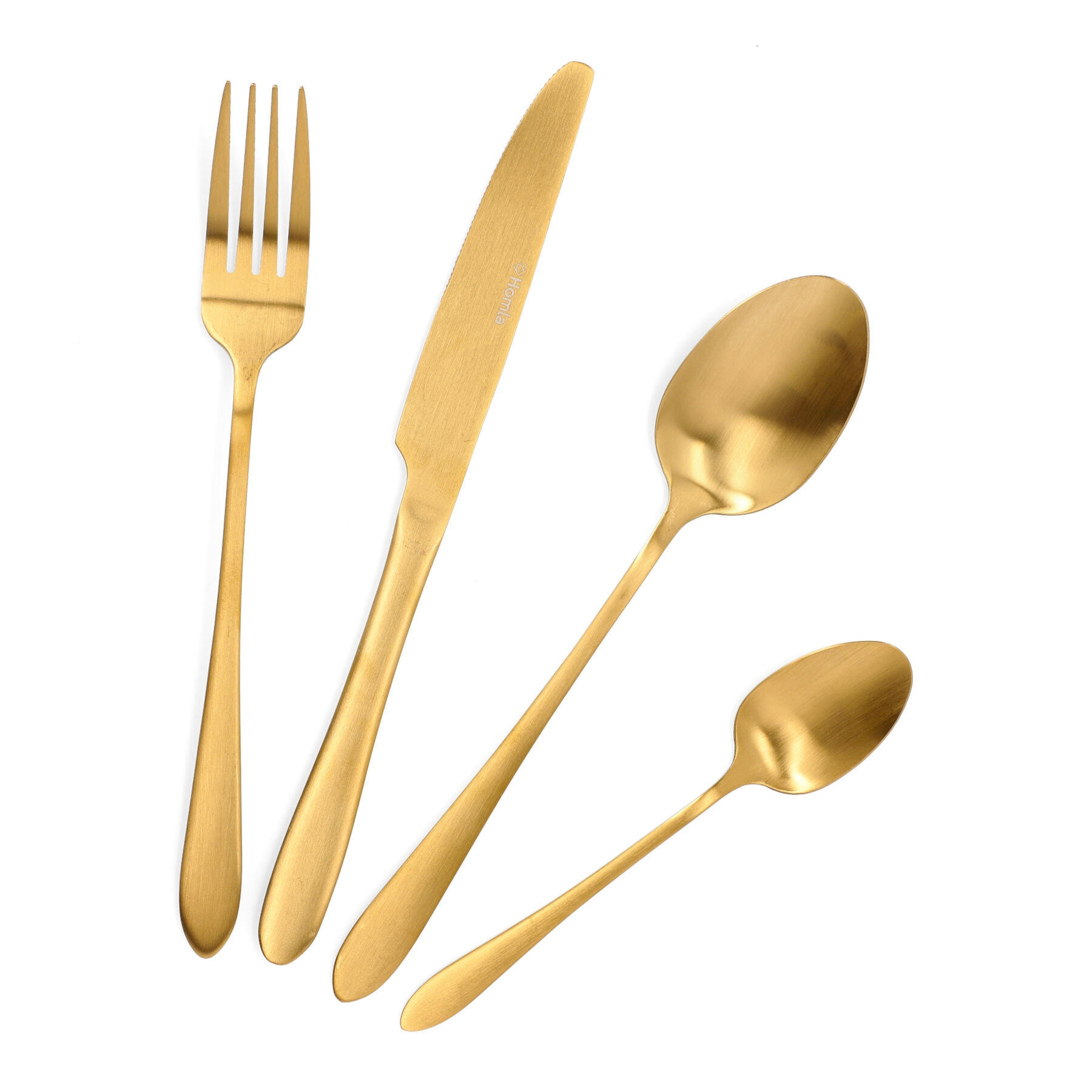 BESTECKSET Abele Matt Gold 16-teilig - Goldfarben, Metall - Homla