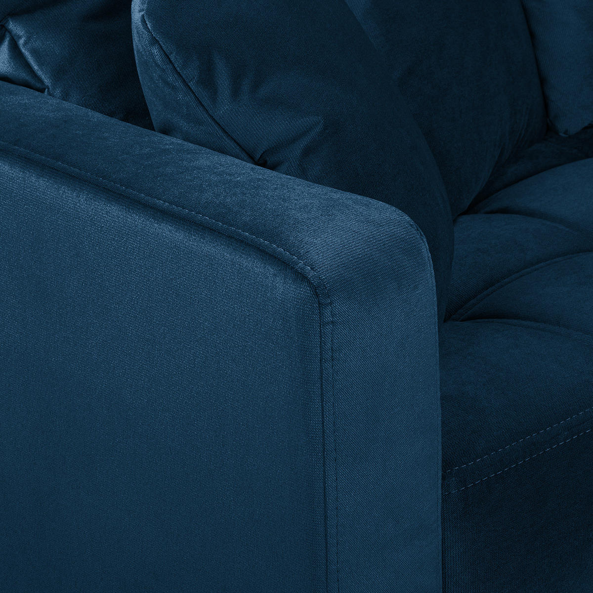 3-SITZER SOFA - Samt - Dunkelblau, Textil (228/85/90cm) - home24