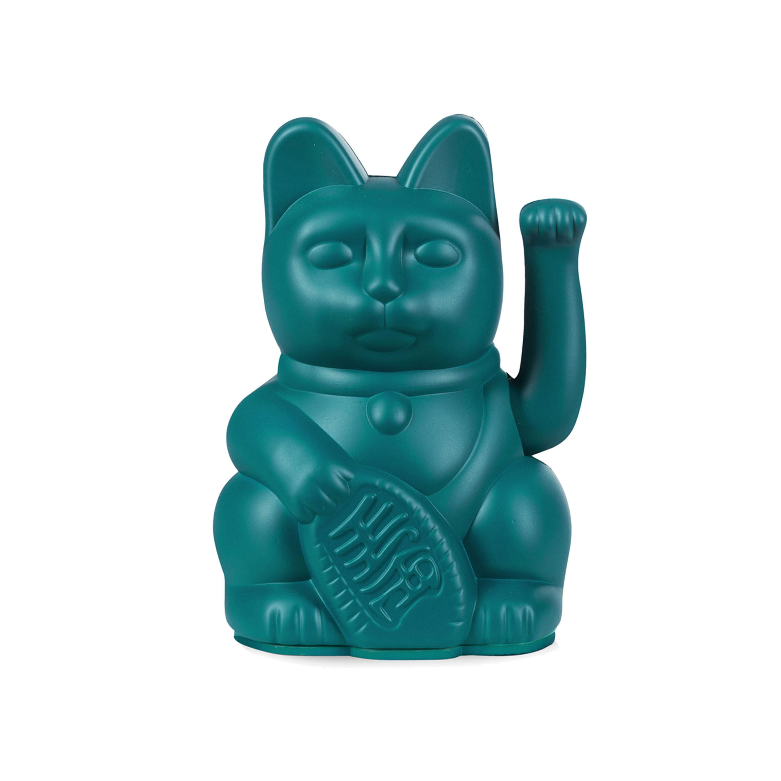 WINKEKATZE Lucky Cat Mini Maneki Neko, Kunststoff, Green, 9.8 cm - Grün, Kunststoff (5.2/9.8/6.7cm) - Donkey Products