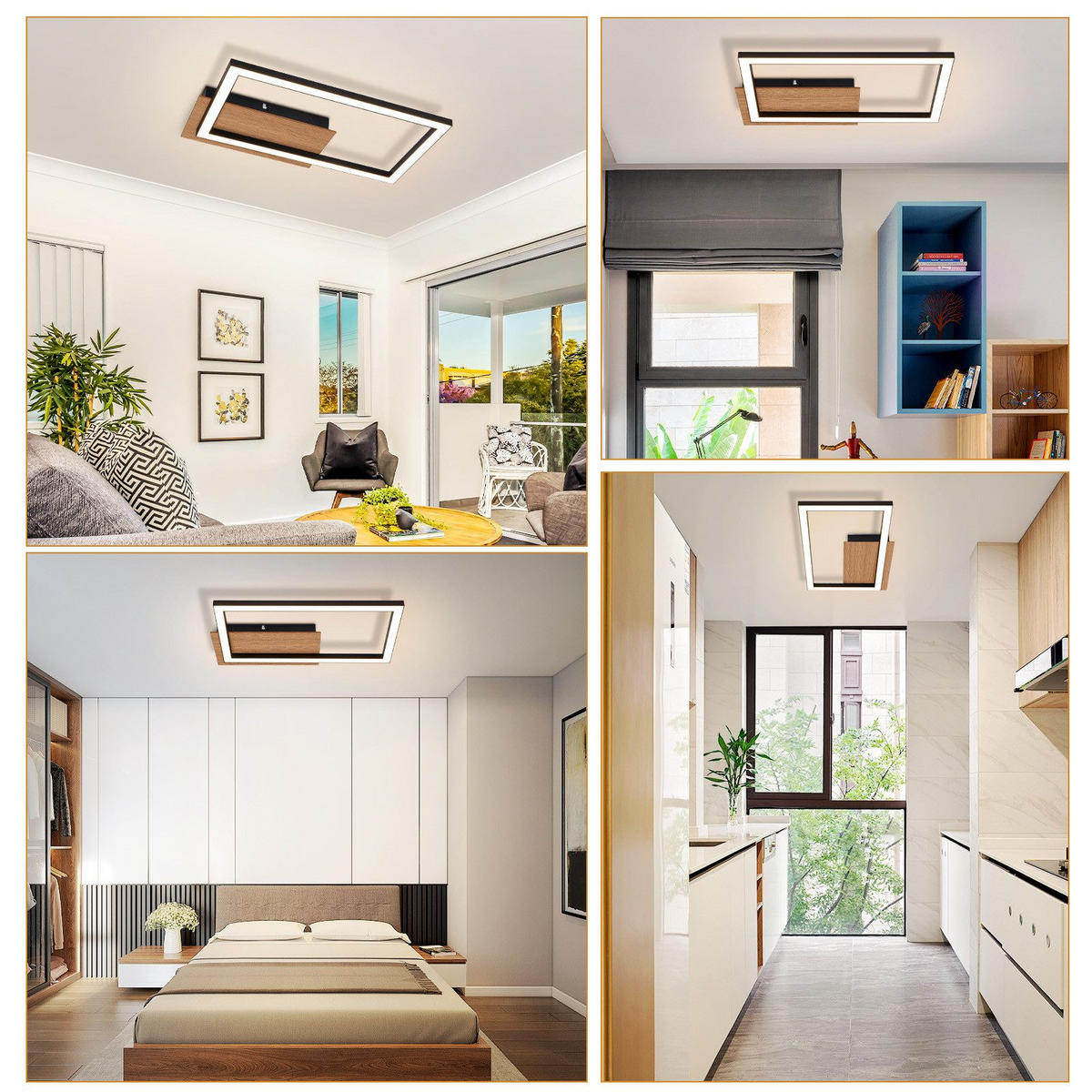 LED-DECKENLEUCHTE Lutz 20.6/25.6/4.1cm - Schwarz, Metall (25.6/20.6/4.1cm) - Nettlife