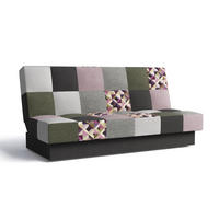 SCHLAFSOFA - Cyprus patchwork - Rosa + Oliv - Rosa, Holz (192/85/92cm) - Möblo
