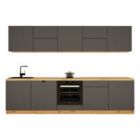 KÜCHENZEILE 300 cm - Langen KL30-M300 - in Grau / Matt - Grau, Holz (300/212/52cm)