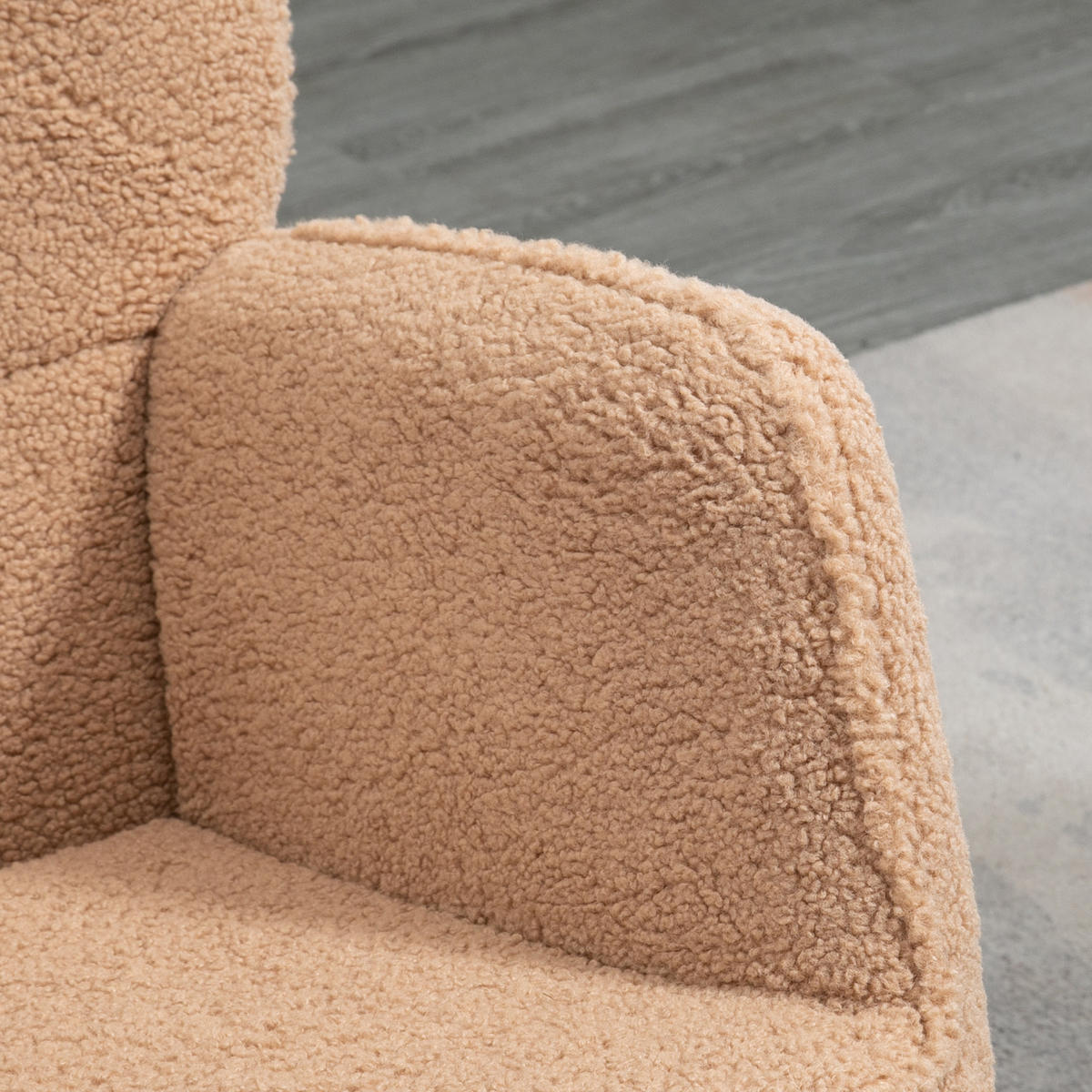 SCHAUKELSTUHL Sessel Relaxsessel bis 120 kg, Polyester, Braun 98x71x101cm - Braun/Naturfarben, Buchenholz/Textil (98/101/71cm) - HOMCOM