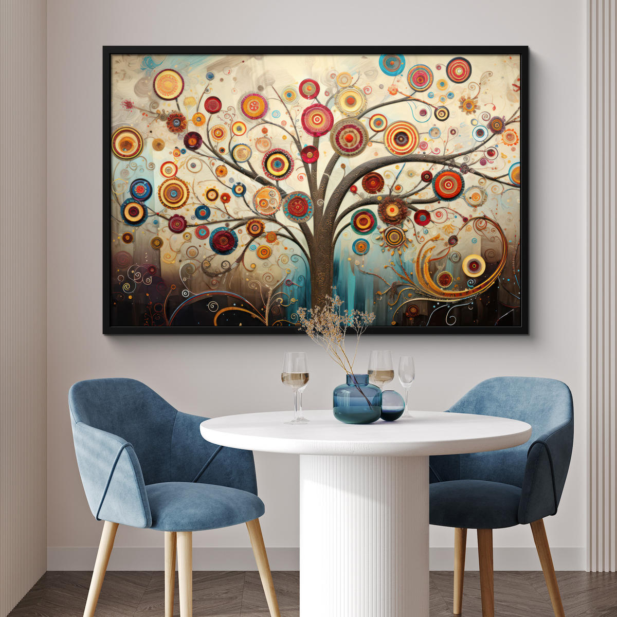 POSTER MIT RAHMEN Baum - Baum des Lebens - Farbe 120x80 cm - Braun, Papier (120/80cm) - MuchoWow