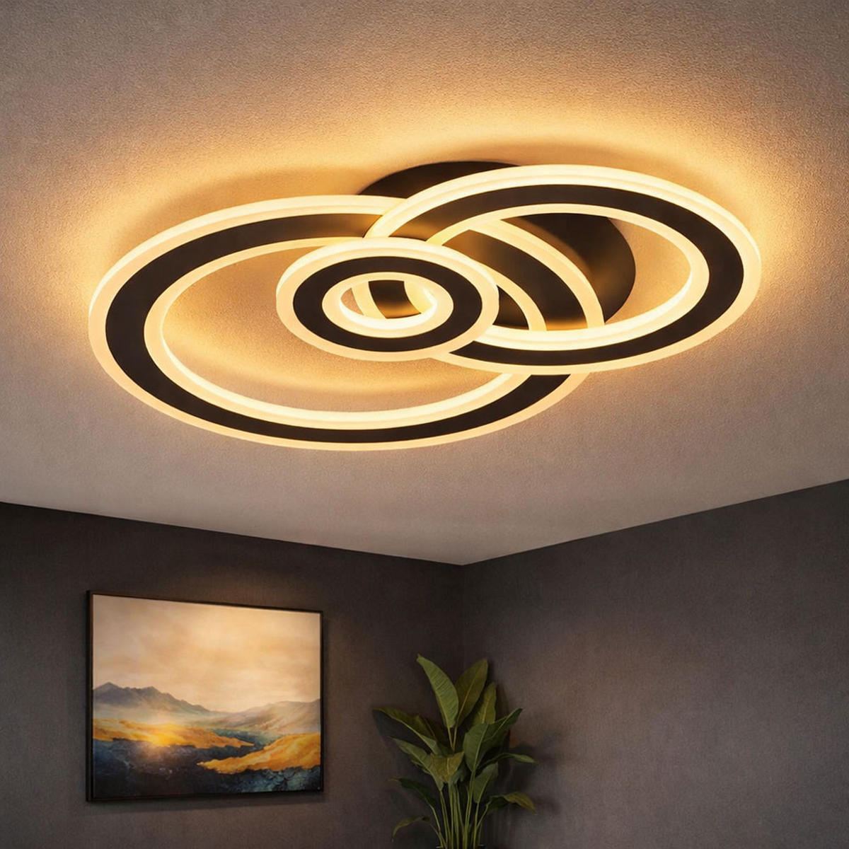 LED DECKENLEUCHTE Metall Grau RIO - Grau, Metall (47.5/36/7cm) - Wofi