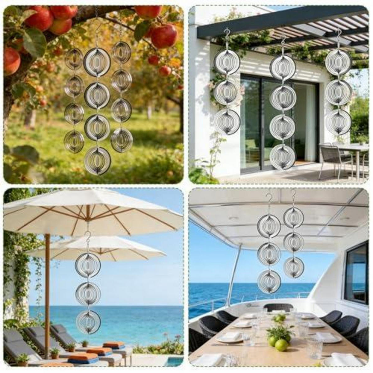 GARTENSTECKER 4-teiliges Set Metall Spiraldesign - Multicolor, Metall (11/11/1.5cm)
