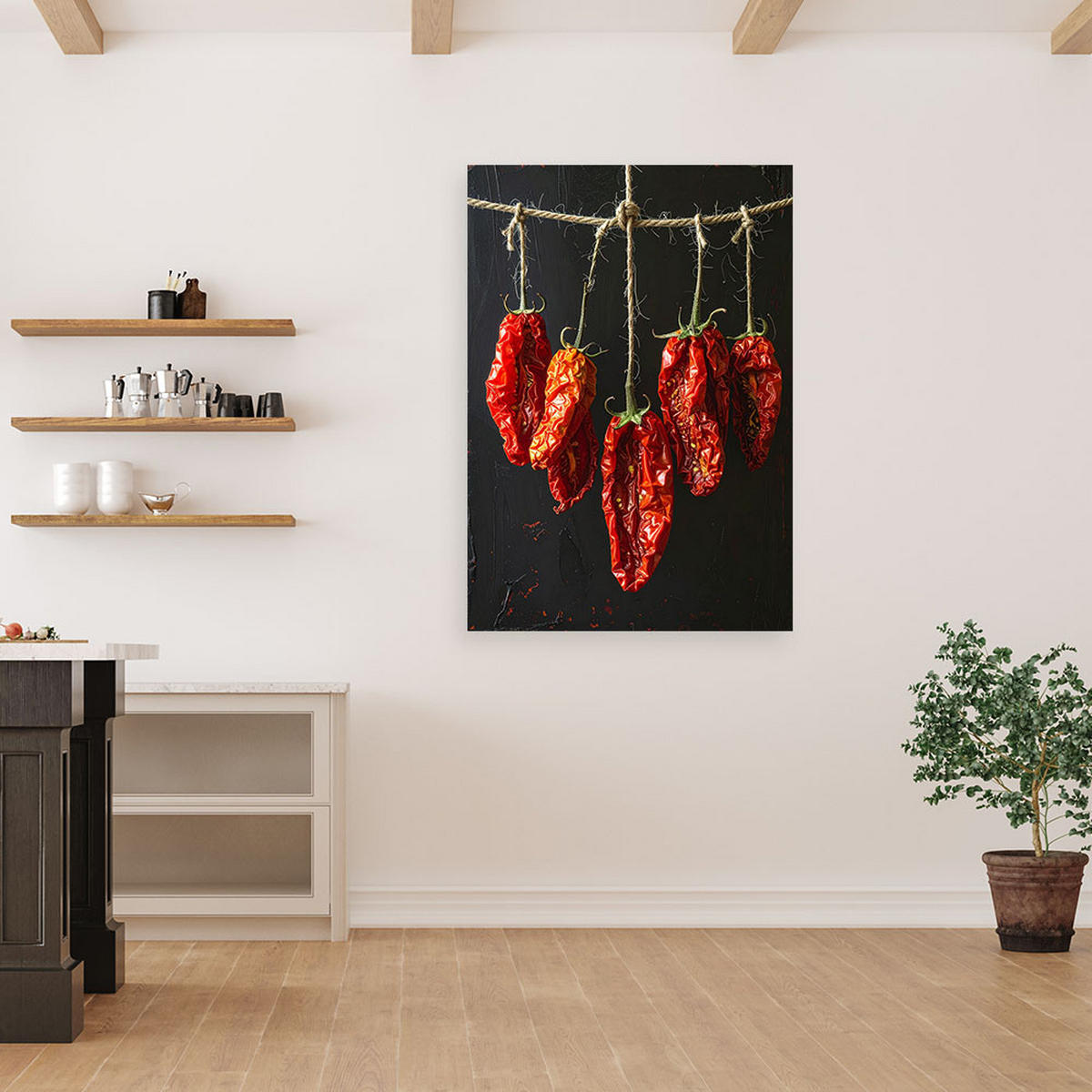 LEINWANDBILD Essen & Trinken 80x120cm - Rot, Textil (80/120cm) - Feeby