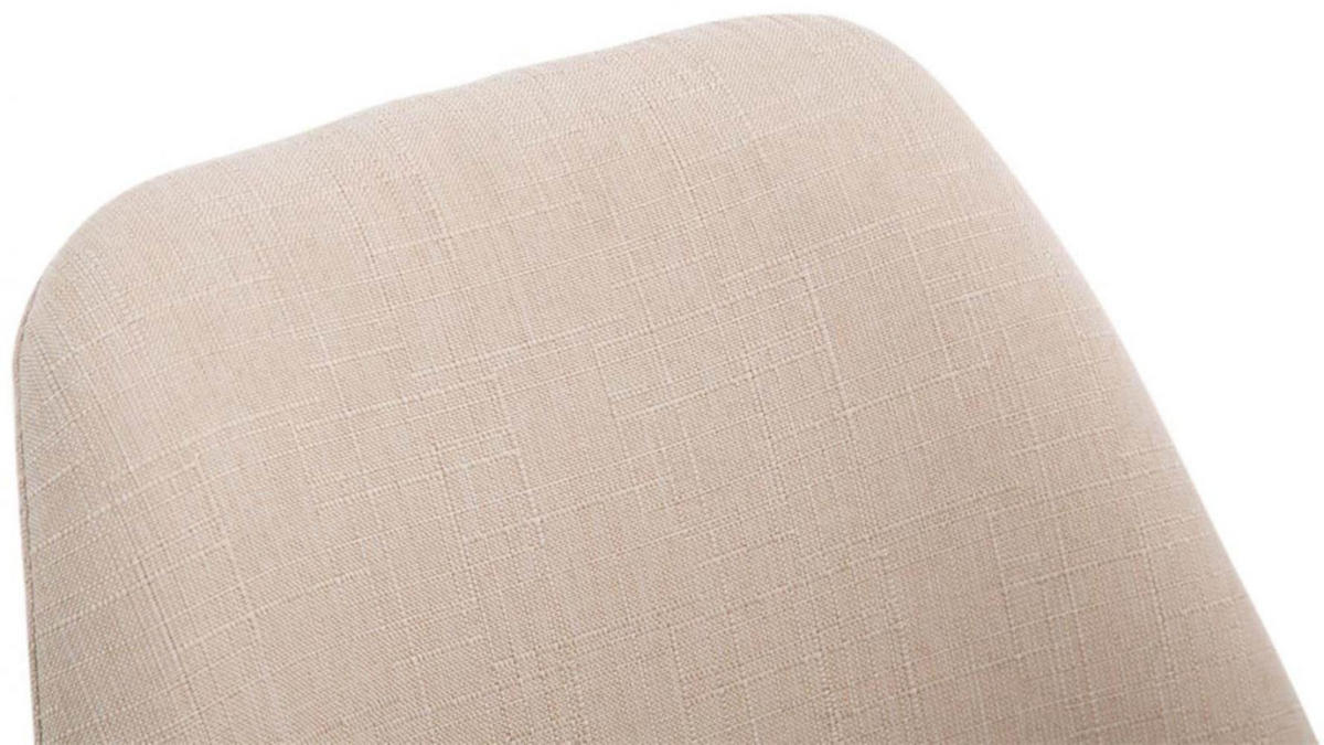 STUHL 4er Set Stoff creme - Eukalyptusholzfarben/Creme, Holz/Textil (48/84/55cm) - CLP