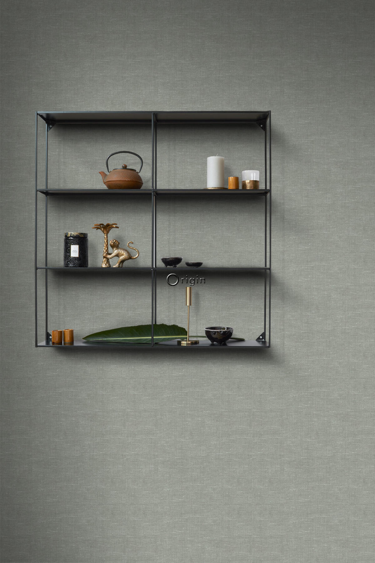 TAPETE Leinen-Optik 53 cm x 10.05 m - Grün, Papier (53/1000cm) - Origin Wallcoverings