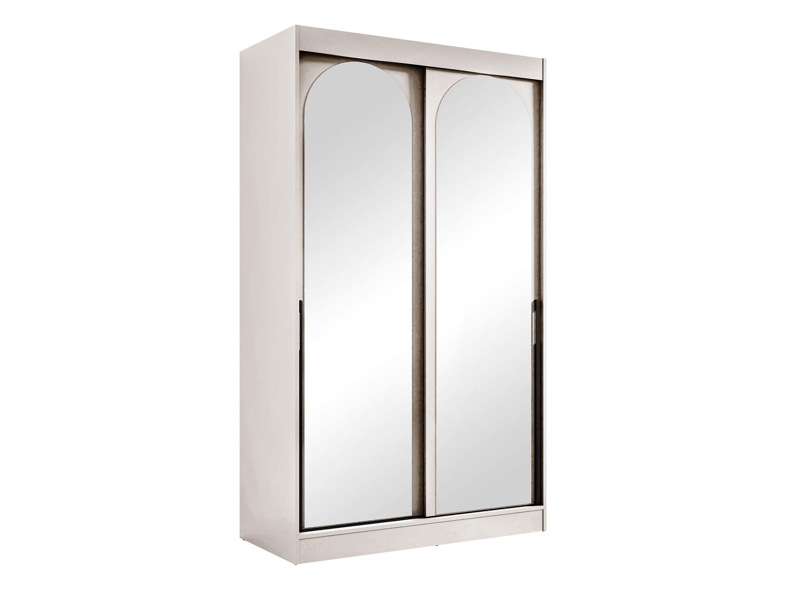 SCHIEBETÜRENSCHRANK Modin 120 - Kaschmir/Schwarz, Holzwerkstoff/Kunststoff (120/216/65cm) - MIRJAN24